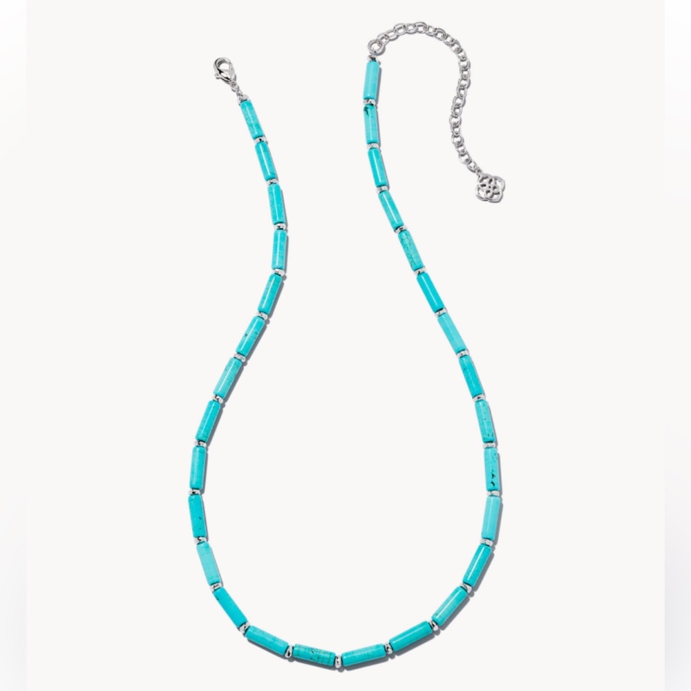 Kendra Scott Ember Silver Strand Necklace in Variegated Turquoise